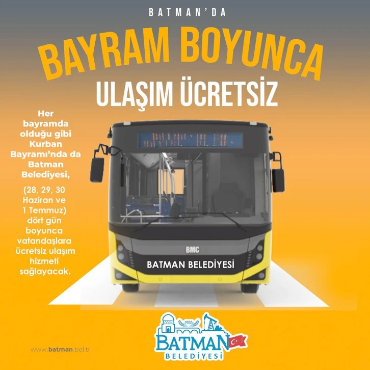 BAYRAM BOYUNCA ULAŞIM ÜCRETSİZ