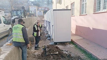 BELEDİYEDEN DEPREM BÖLGESİNDE ALT YAPI HİZMETİ